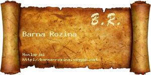 Barna Rozina névjegykártya